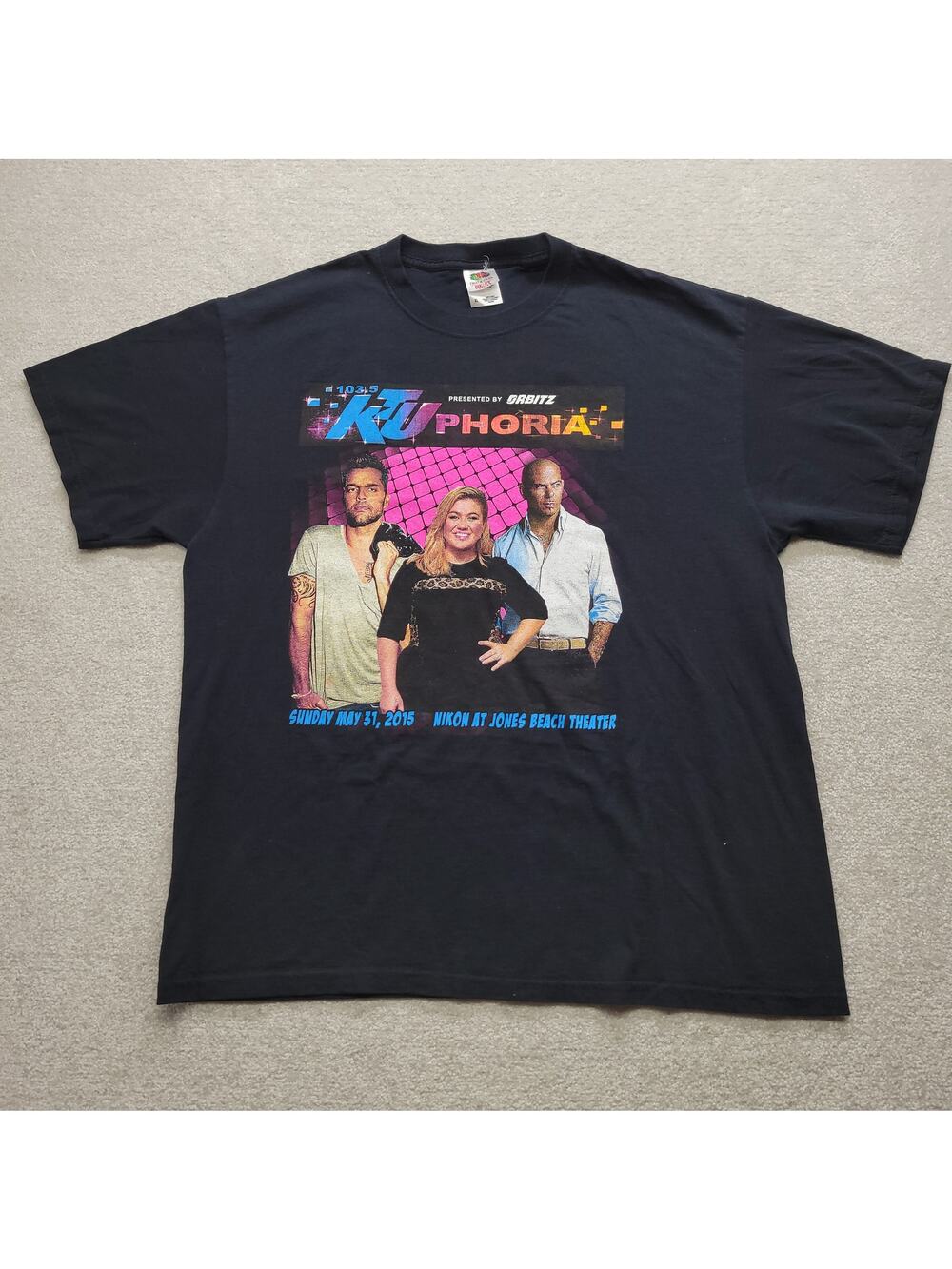 KTUphoria 2015 Concert Tee XL Black Double Sided Jones Beach Theater